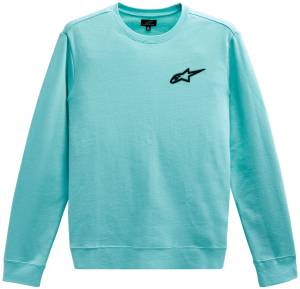 AGELESS CHEST CREW FLEECE LIGHT AQUA SM