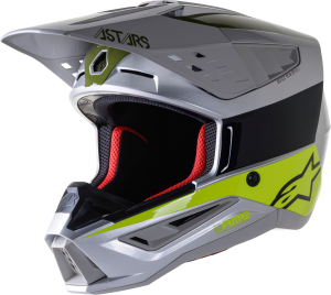 S-M5 BOND HELMET SLVR/YLW FLUO/MLTRY GRN XS