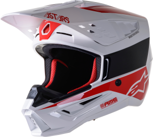 S-M5 BOND HELMET WHITE/RED GLOSSY MD