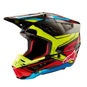 S-M5 ACTION 2 HELMET BLK/YLW FLUO/BRT RD GLOSSY 2X