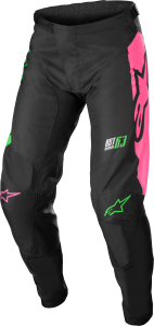 YOUTH RACER COMPASS PANTS BLK/GRN NEON/PINK FLUO SZ 22