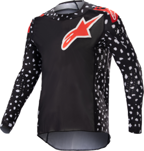 YOUTH RACER NORTH JERSEY BLACK/NEON RED YL