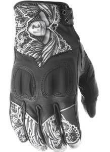 WOMEN'S VIXEN GLOVES BLACK/WHITE LACE 2X