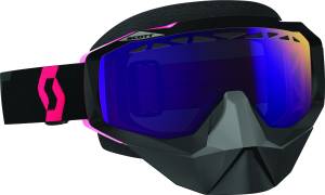 HUSTLE SNOCROSS GOGGLE BLK/FLO-PNK W/AMP PURPLE CHRM