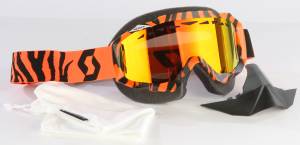 HUSTLE SNOCROSS GOGGLE BLK/FLO-ORG W/AMP RED CHROME