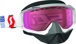 GOGGLE HUSTLE SNOW WHITE/RED W/ROSE LENS