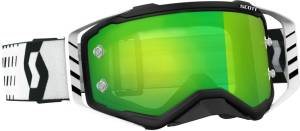 PROSPECT GOGGLE BLACK/WHITE W/GREEN CHROME LENS