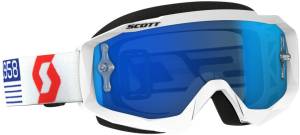 HUSTLE GOGGLE WHITE/RED W/ELECTRIC BLUE CHROME LENS