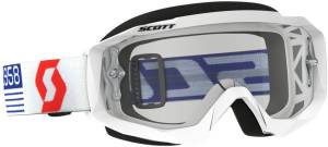 HUSTLE GOGGLE WHITE/RED W/CLEAR WORKS LENS