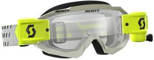 HUSTLE MX WFS GOGGLE GREY/YELLOW W/CLEAR LENS