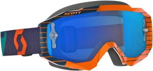 HUSTLE GOGGLE ORANGE/BLUE W/BLUE CHROME WORKS