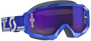 HUSTLE GOGGLE X BLUE/WHITE W/PURPLE CHROME WORKS