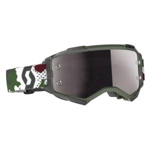 FURY GOGGLE DARK GREEN/WHITE CAMO W/SILVER CHROME WORKS