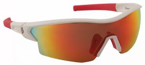 LEAP SUNGLASSES WHITE/RED W/RED ION LENS