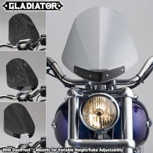 GLADIATOR WINDSHIELD W/CHROME MOUNTS (LIGHT TINT)