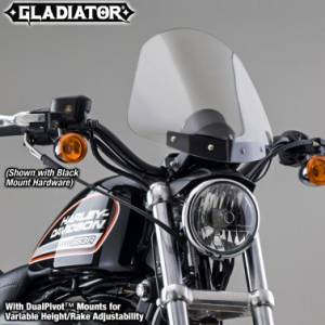 GLADIATOR WINDSHIELD W/CHROME MOUNTS (LIGHT TINT)