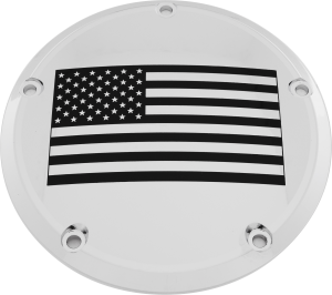 7   M8 FLT/FLH DERBY COVER AMERICAN FLAG CHROME