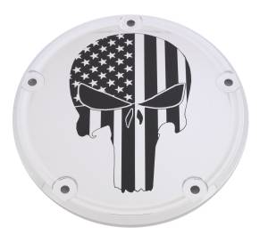 7   M8 FLT/FLH DERBY COVER PUNISHER CHROME