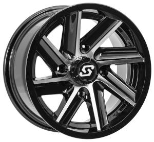 CHOPPER WHEEL 14X7 4/110 5+2 (+10MM) BLK/MACHINED