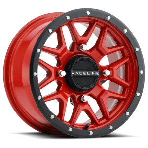 KRANK WHEEL 14X7 4/137 5+2 (+10MM) BLK/RED