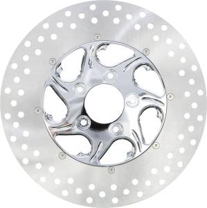 2PC FRONT LEFT FLOW DISC CHROME 11.5"