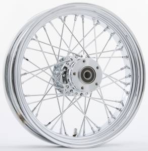 FR 40-SPK DD CHROME 16X3.5 FLT-HUB 1" AXL 00 LTR