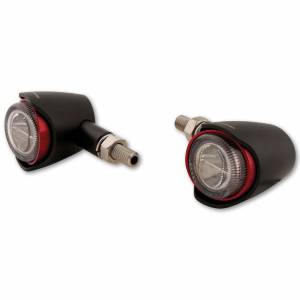 AKRON-X LED TURN SIGNAL PAIR SMOKED LENS BLACK/RED