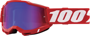 ACCURI 2 GOGGLE NEON RED MIRROR RED/BLUE LENS