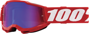 ACCURI 2 JUNIOR GOGGLE NEON RED MIRROR RED/BLUE LENS