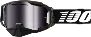 ARMEGA SNOWMOBILE GOGGLE BLACK MIRROR SILVER FLASH LENS