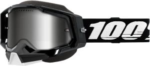 RACECRAFT 2 SNOWMOBILE GOGGLE BLACK MIRROR SILVER LENS