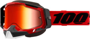 RACECRAFT 2 SNOWMOBILE GOGGLE RED MIRROR RED LENS