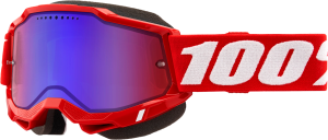 ACCURI 2 SNOWMOBILE GOGGLE NEON RED MIRROR RED/BLUE LENS