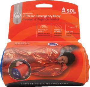 SOL 2-PERSON EMERGENCY BIVVY WITH EMERGENCY WHISTLE