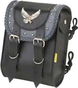 SISSY BAR BAG GREY STUDDED