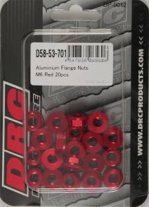 ALUMINUM FLANGE NUTS RED M6X12MM 20/PK