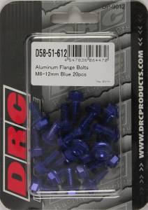 ALUMINUM FLANGE BOLTS BLUE M6X12MM 20/PK