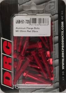 ALUMINUM FLANGE BOLTS RED M6X35MM 20/PK