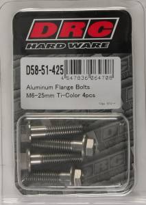 ALUMINUM FLANGE BOLTS TITANIUM M6X25MM 4/PK