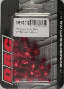 ALUMINUM TAPER BOLTS RED M6X12MM 20/PK