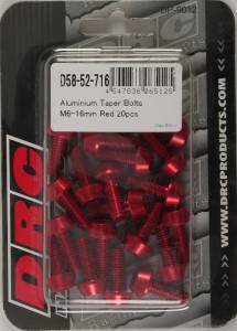 ALUMINUM TAPER BOLTS RED M6X16MM 20/PK