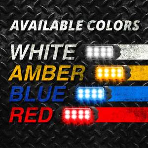 STROBE POD LIGHTS TRAFFIC RED/BLUE 4PC