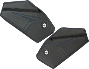 REAR DOOR KNEE PADS WITH STORAGE BLUE STITCHING PO