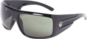 SHIELD SUNGLASSES JET BLACK W/ GREEN LENS