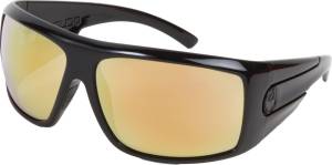 SHIELD SUNGLASSES BLACK GOLD W/GOLD ION LENS