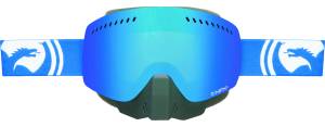 NFXS SNOW GOGGLE BLUE/WHITE SPLIT W/BLUE STEEL LENS