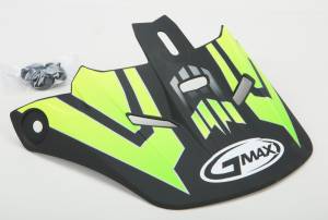 VISOR W/SCREWS RACE GM-46.2Y BLACK/HI-VIS GREEN YS-YL