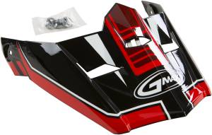 VISOR W/SCREWS UNCLE MX-46 BLACK/RED MD-2X