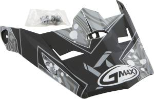 VISOR W/SCREWS HOOPER MX-46Y MATTE BLACK/DARK SILVER YS-YL