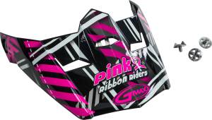 VISOR W/SCREWS XS-S MX-46 PINK RIBBON RIDERS PLAID BLACK/PINK